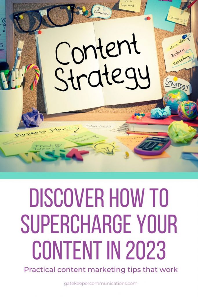 Blog graphic explaining how to supercharge your content in 2023.