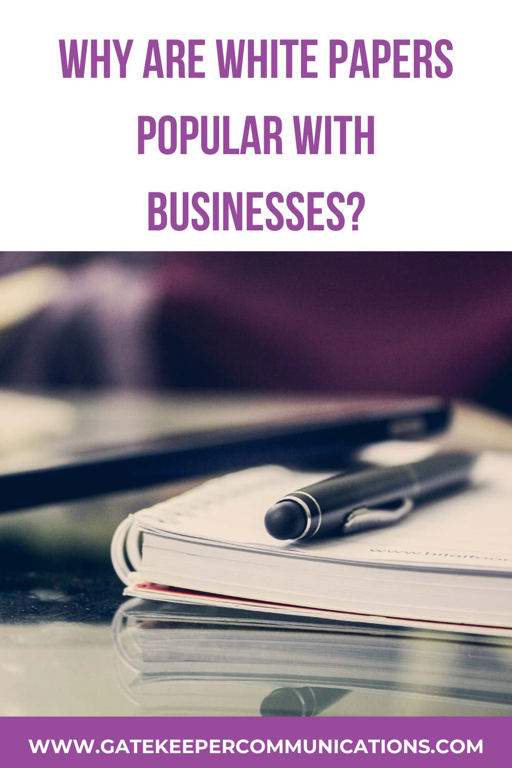 Headline blog graphic saying "why are white papers popular with businesses?"