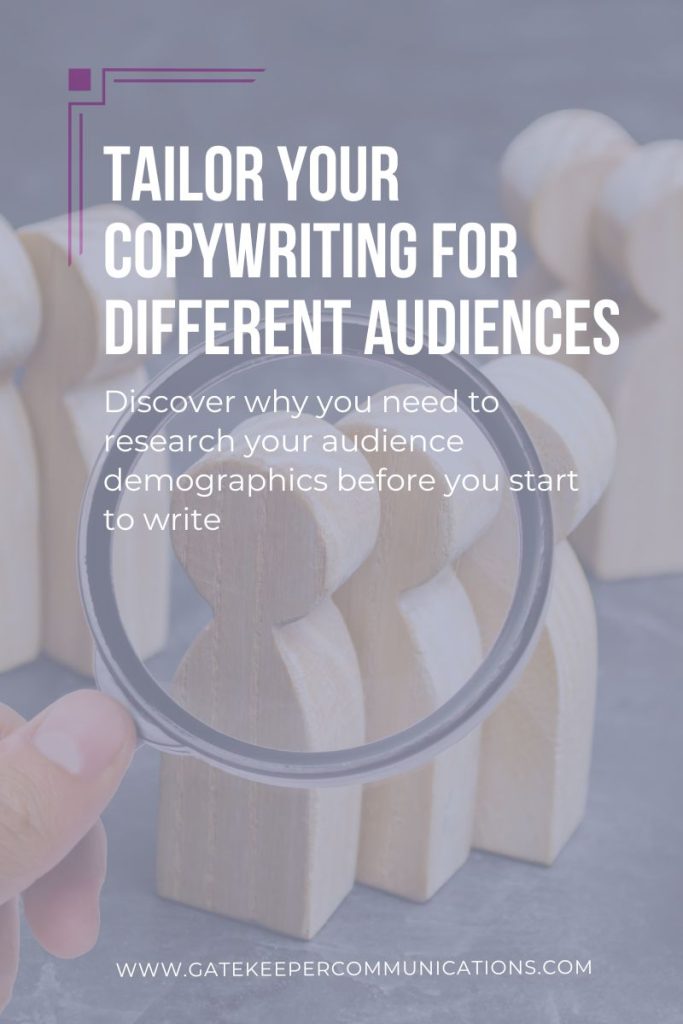 Blog graphic with the headline tailor your copywriting for different audiences